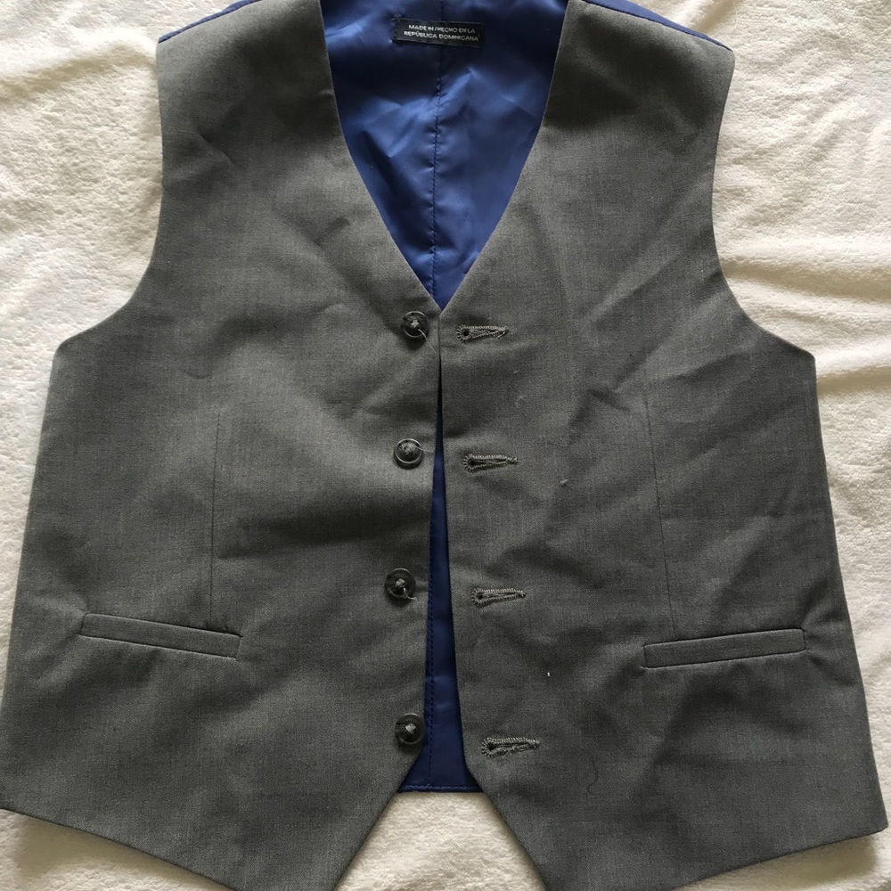 Grey & Blue Boy Dress Vest